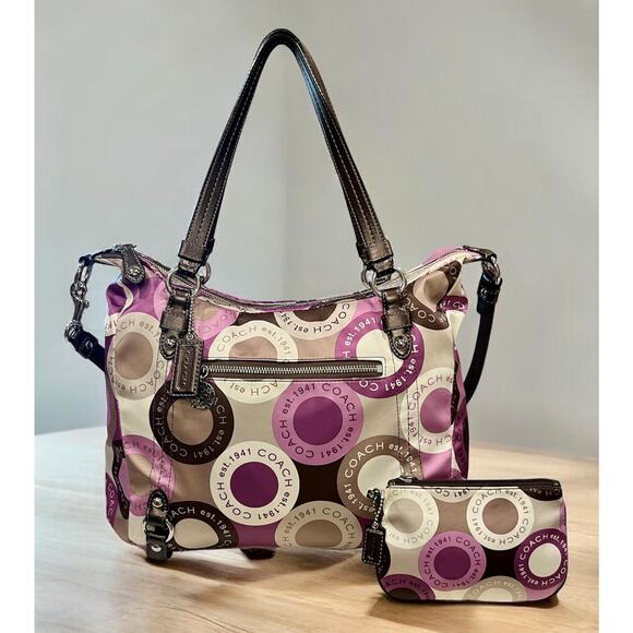 Y2K Coach F17582 Alexandra Snap Head Print Convertible Bag & Wristlet - Picture 14 of 14